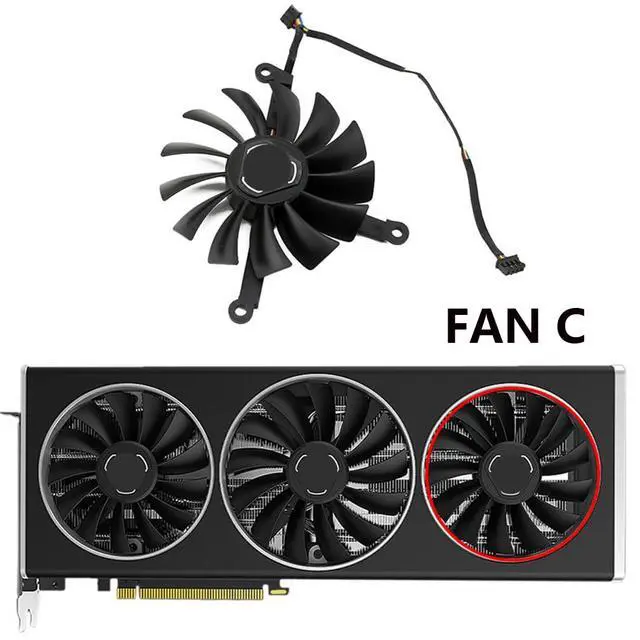 Alt view image 2 of 6 - Graphics Card Cooling Fans Suitable for XFX Radeon RX 6700 6700XT 6750 6750XT Qick/MERC Series CF1015U12S CF9015U12S 12V 0.55A 85mm 4Pin Desktop Video Card Cooler Fans GPU Fan (Fan-C)