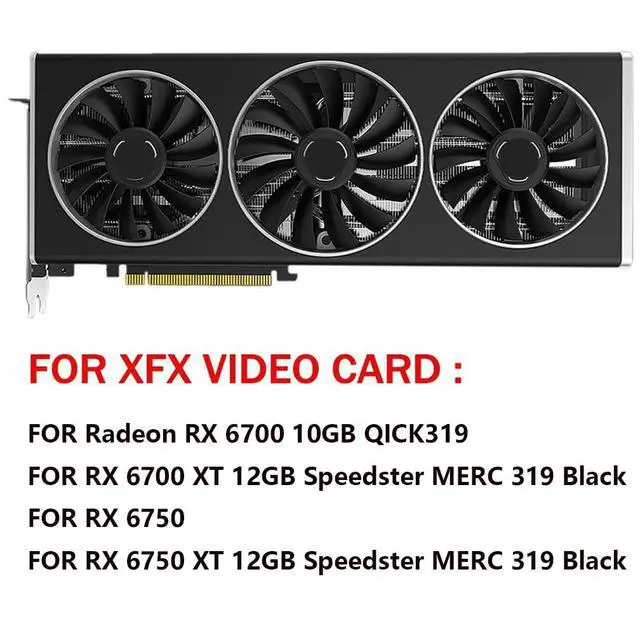 Alt view image 3 of 7 - Graphics Card Cooling Fans Suitable for XFX Radeon RX 6700 6700XT 6750 6750XT Qick/MERC Series CF1015U12S CF9015U12S 12V 0.55A 85mm 4Pin Desktop Video Card Cooler Fans GPU Fan (Fan-A)