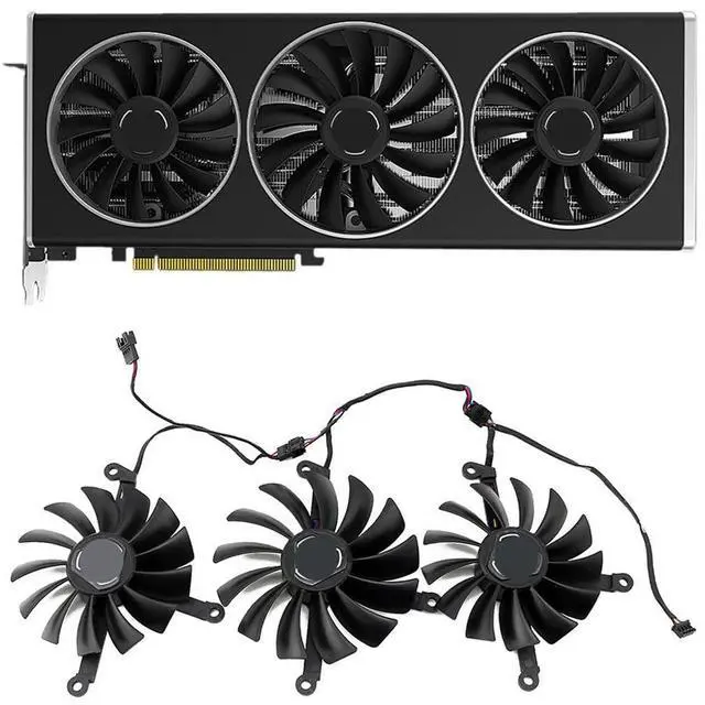 Alt view image 2 of 7 - Graphics Card Cooling Fans Suitable for XFX Radeon RX 6700 6700XT 6750 6750XT Qick/MERC Series CF1015U12S CF9015U12S 12V 0.55A 85mm 4Pin Desktop Video Card Cooler Fans GPU Fan (3PCS)