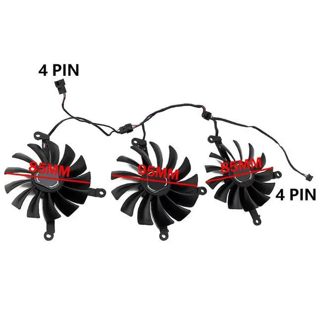 Alt view image 4 of 7 - Graphics Card Cooling Fans Suitable for XFX Radeon RX 6700 6700XT 6750 6750XT Qick/MERC Series CF1015U12S CF9015U12S 12V 0.55A 85mm 4Pin Desktop Video Card Cooler Fans GPU Fan (3PCS)