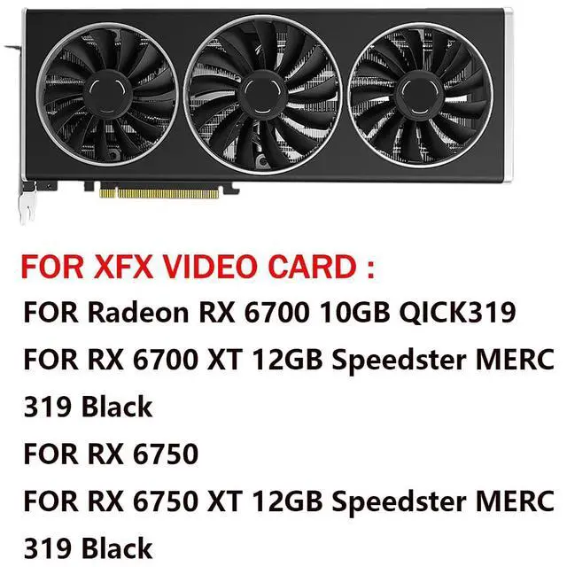 Alt view image 3 of 7 - Graphics Card Cooling Fans Suitable for XFX Radeon RX 6700 6700XT 6750 6750XT Qick/MERC Series CF1015U12S CF9015U12S 12V 0.55A 85mm 4Pin Desktop Video Card Cooler Fans GPU Fan (3PCS)