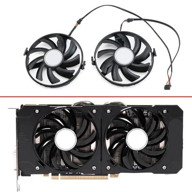 Alt view image 2 of 7 - Graphics Card Cooling Fans Suitable for XFX R7 350 360 370 R9 380 370X 380X RX 460 560 Series Desktop FDC10U12S9-C 93mm 12V 0.45A 4Pin Video Card Cooler Fans GPU Fan