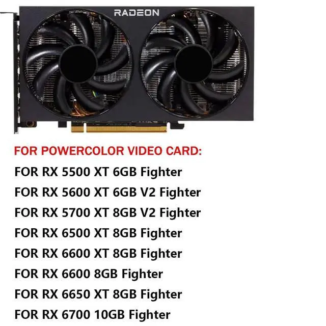 Alt view image 3 of 7 - Graphics Card Cooling Fans Suitable for POWERCOLOR RX 5500XT 5600XT 5700XT 6500XT 6600 6600XT 6650XT 6700 Fighter Series Desktop T129215SU 85mm 12V 0.5A 4Pin Video Card Cooler Fans GPU Fan