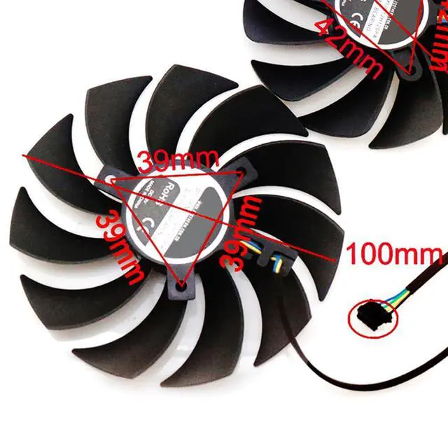 Alt view image 4 of 7 - Graphics Card Cooling Fans Suitable for ZOTAC RTX 3070 3070ti Twin Edge Series Desktop CFM10012H12SPA 88mm 100mm 12V 4Pin Video Card Cooler Fans GPU Fan (Fan-B)