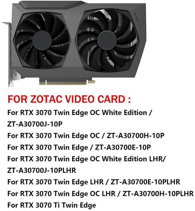 Alt view image 2 of 6 - Graphics Card Cooling Fans Suitable for ZOTAC RTX 3070 3070ti Twin Edge Series Desktop CFM10012H12SPA 88mm 100mm 12V 4Pin Video Card Cooler Fans GPU Fan (Fan-A)