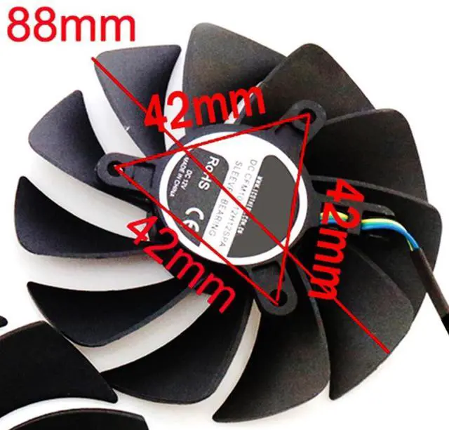 Alt view image 3 of 6 - Graphics Card Cooling Fans Suitable for ZOTAC RTX 3070 3070ti Twin Edge Series Desktop CFM10012H12SPA 88mm 100mm 12V 4Pin Video Card Cooler Fans GPU Fan (Fan-A)