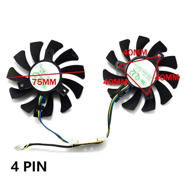 Alt view image 4 of 6 - Graphics Card Cooling Fans Suitable for ZOTAC GeForce GTX 970 Series Desktop GA81S2U GA81O2U 75mm 12V 0.38A 4Pin Video Card Cooler Fans GPU Fan (2PCS)