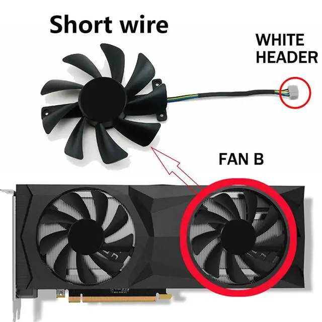 Alt view image 2 of 7 - Graphics Card Cooling Fans Suitable for ZOTAC RTX 2070S 2080 2080ti Twin Fan Series Desktop CF9015H12S 85mm 12V 0.40A 4Pin Video Card Cooler Fans GPU Fan (Fan-B)