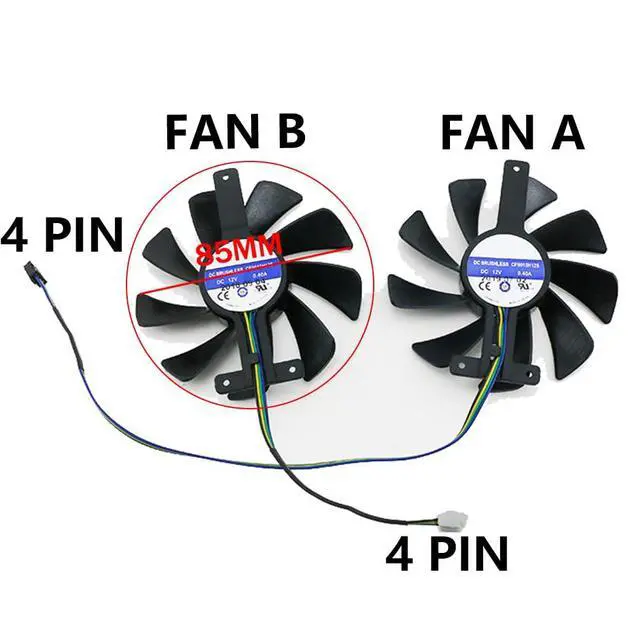 Alt view image 4 of 7 - Graphics Card Cooling Fans Suitable for ZOTAC RTX 2070S 2080 2080ti Twin Fan Series Desktop CF9015H12S 85mm 12V 0.40A 4Pin Video Card Cooler Fans GPU Fan (Fan-B)