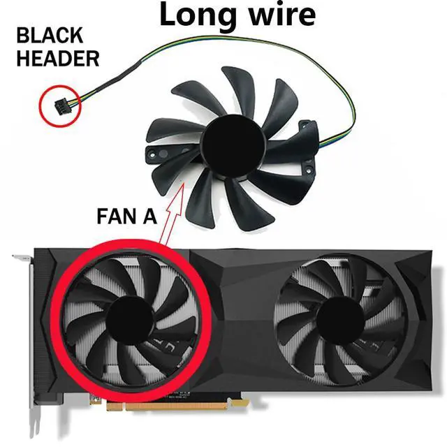 Alt view image 2 of 7 - Graphics Card Cooling Fans Suitable for ZOTAC RTX 2070S 2080 2080ti Twin Fan Series Desktop CF9015H12S 85mm 12V 0.40A 4Pin Video Card Cooler Fans GPU Fan (Fan-A)