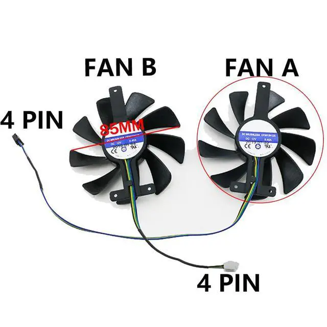 Alt view image 4 of 7 - Graphics Card Cooling Fans Suitable for ZOTAC RTX 2070S 2080 2080ti Twin Fan Series Desktop CF9015H12S 85mm 12V 0.40A 4Pin Video Card Cooler Fans GPU Fan (Fan-A)
