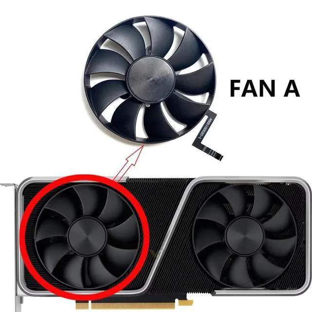Alt view image 2 of 7 - Graphics Card Cooling Fans Suitable for NVIDIA GeForce RTX 3060 3060TI Founders Edition FE Series Desktop DAPC0815B2UP006 DAPC0815B2UP007 85mm 12V 0.6A 6Pin Video Card Cooler Fans GPU Fan (Fan-A)