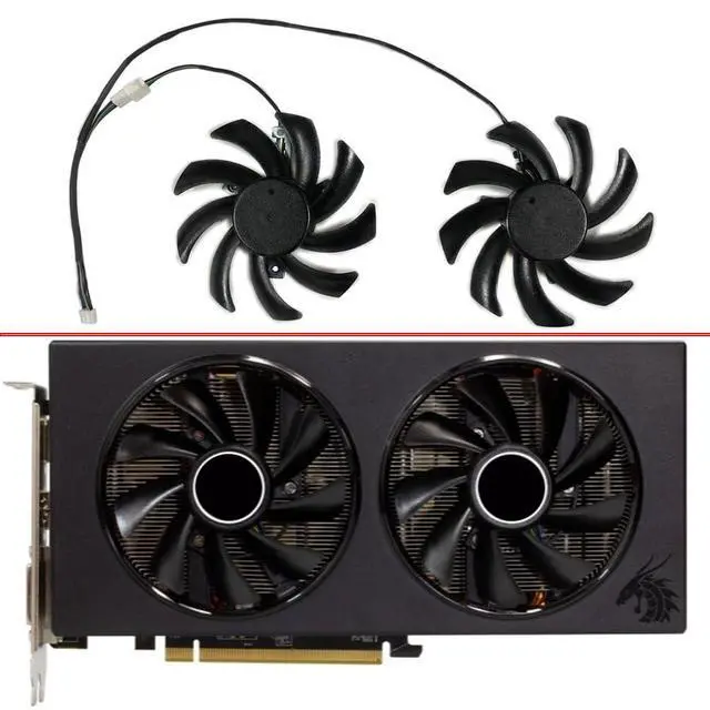 Alt view image 2 of 7 - Graphics Card Cooling Fans Suitable for for POWERCOLOR for DATALAND RX 5500XT 5600XT 5700 5700XT 5600XT RX 590 580 GME Red Dragonl Series Desktop Video T129215SU 85mm 12V 0.5A 4Pin Card Cooler Fans