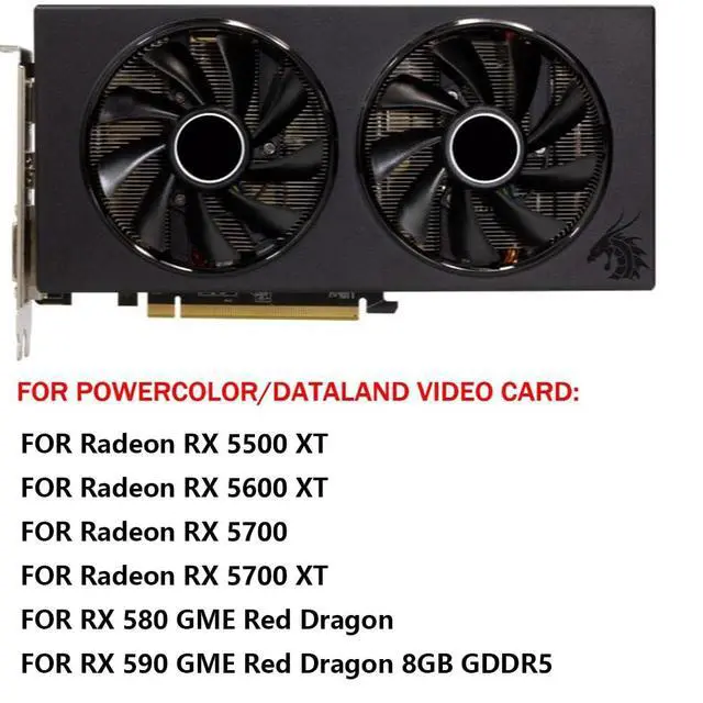 Alt view image 3 of 7 - Graphics Card Cooling Fans Suitable for for POWERCOLOR for DATALAND RX 5500XT 5600XT 5700 5700XT 5600XT RX 590 580 GME Red Dragonl Series Desktop Video T129215SU 85mm 12V 0.5A 4Pin Card Cooler Fans