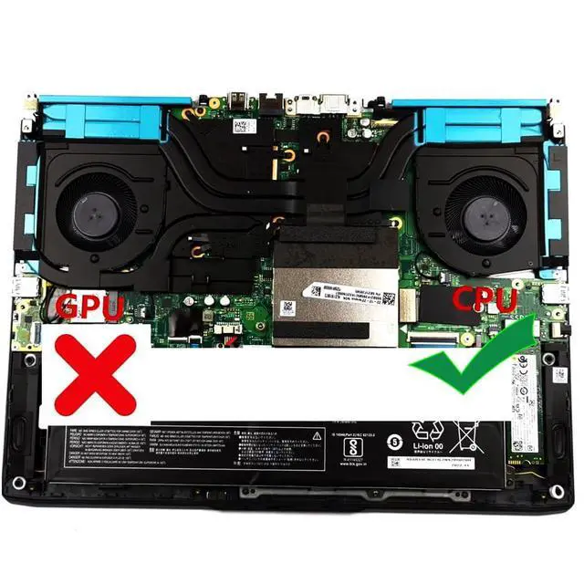 Alt view image 4 of 7 - CPU Cooling Fans Suitable for Lenovo Ideapad Gaming 3-15IAH7 3-15ARH7 3-16IAH7 Type: 82S9 82SA 82SC Laptop Cooler Fan 5V 0.5A 4 PIN DFS5K223052833 FPKX + DFS5K221153713 FPKW 5H40S20628 (CPU)