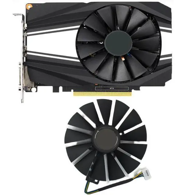Alt view image 2 of 7 - Graphics Card Cooling Fans Suitable for ASUS Phoenix GTX 1650S 1660 1660S 1660Ti RTX 2060 Series Desktop FDC10M12D9-C 12V 0.25A 95mm 6Pin 4Wire Video Card Cooler Fans GPU Fan