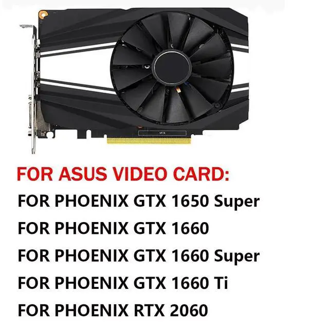 Alt view image 3 of 7 - Graphics Card Cooling Fans Suitable for ASUS Phoenix GTX 1650S 1660 1660S 1660Ti RTX 2060 Series Desktop FDC10M12D9-C 12V 0.25A 95mm 6Pin 4Wire Video Card Cooler Fans GPU Fan