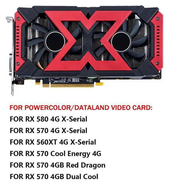 Alt view image 3 of 6 - Graphics Card Cooling Fans Suitable for for PowerColor for DATALAND RX 580 570 560XT X-Serial RX 570 Cool Energy/Red Dragon/Dual Cool Series Desktop GA92B2U 88mm 12V 0.46A 4Pin (Fan-A)