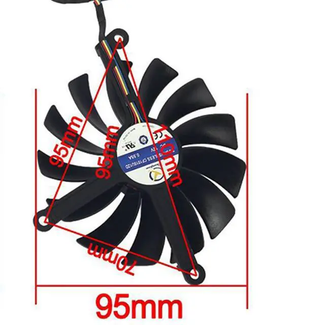 Alt view image 4 of 7 - Graphics Card Cooling Fans Suitable for XFX RX 6800 6800XT 6900XT Speedster 319 Series Desktop Video Card Cooler Fans GPU Fan CF9015U12D 85MM CF1015U12D 95mm 12V 0.55A 4Pin (Fan-C)