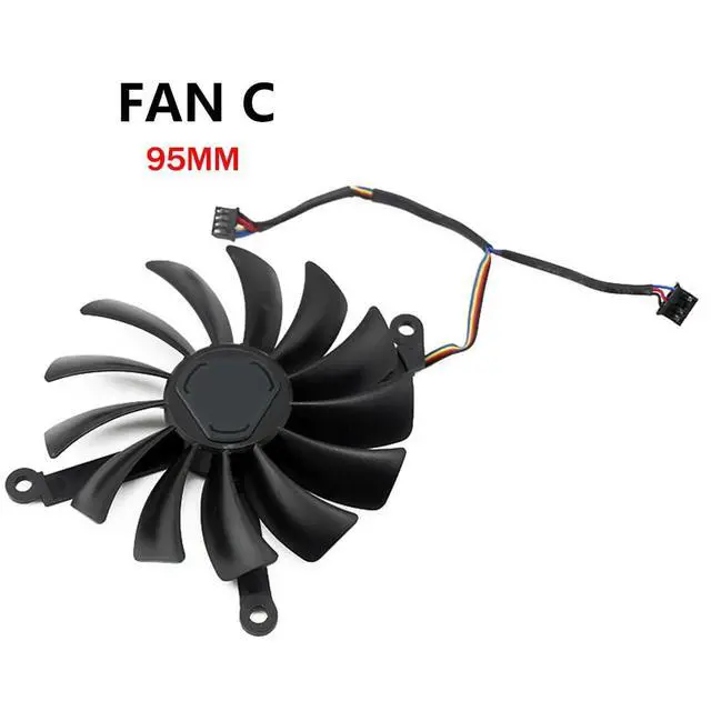 Alt view image 7 of 7 - Graphics Card Cooling Fans Suitable for XFX RX 6800 6800XT 6900XT Speedster 319 Series Desktop Video Card Cooler Fans GPU Fan CF9015U12D 85MM CF1015U12D 95mm 12V 0.55A 4Pin (Fan-C)