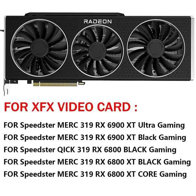 Alt view image 3 of 7 - Graphics Card Cooling Fans Suitable for XFX RX 6800 6800XT 6900XT Speedster 319 Series Desktop Video Card Cooler Fans GPU Fan CF9015U12D 85MM CF1015U12D 95mm 12V 0.55A 4Pin (Fan-B)