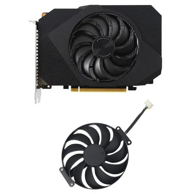 Alt view image 2 of 7 - Gaming Graphics Card Cooling Fans Suitable for ASUS PH Phoenix GTX 1650 RTX 3050 3060 RX 6400 Series Desktop PLD10010B12HH 95mm 12V 0.4A 6 Pin 4 Wires Video Card Cooler Fans GPU Fan