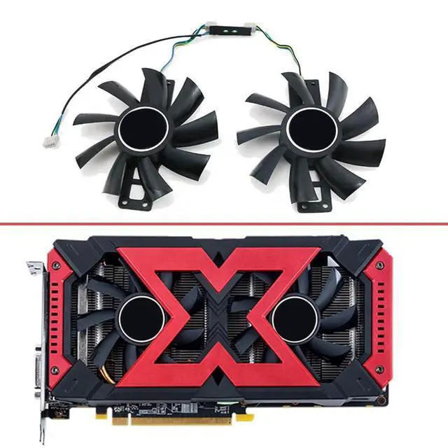 Alt view image 2 of 7 - Graphics Card Cooling Fans Suitable for for PowerColor for DATALAND RX 580 570 560XT X-Serial RX 570 Cool Energy/Red Dragon/Dual Cool Series Desktop GA92B2U 88mm 12V 0.46A 4Pin (2PCS)