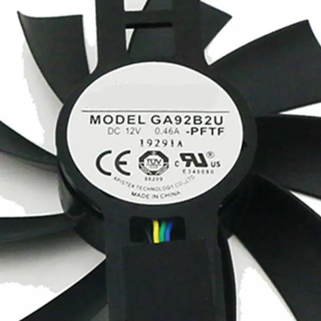 Alt view image 5 of 7 - Graphics Card Cooling Fans Suitable for for PowerColor for DATALAND RX 580 570 560XT X-Serial RX 570 Cool Energy/Red Dragon/Dual Cool Series Desktop GA92B2U 88mm 12V 0.46A 4Pin (2PCS)