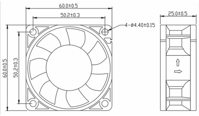 Alt view image 7 of 7 - MMF-06D24ES 60 * 60 * 25mm DC 24V Fan 0.10A 6CM 6025 Inverter Cooling Fan (3pin)