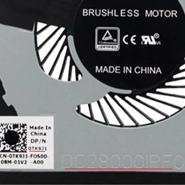Alt view image 4 of 7 - GPU Cooling Fans Suitable for Dell XPS 15 9550 9560 P56F for Precision 5520 M5510 M5520 Series Laptop Cooler Fan 5V 0.5A 4 PIN DFS501105PR0T FJ6P + DFS501105PQ0T FJ6J P/N: 0VJ2HC + 0TK9J1 (GPU)
