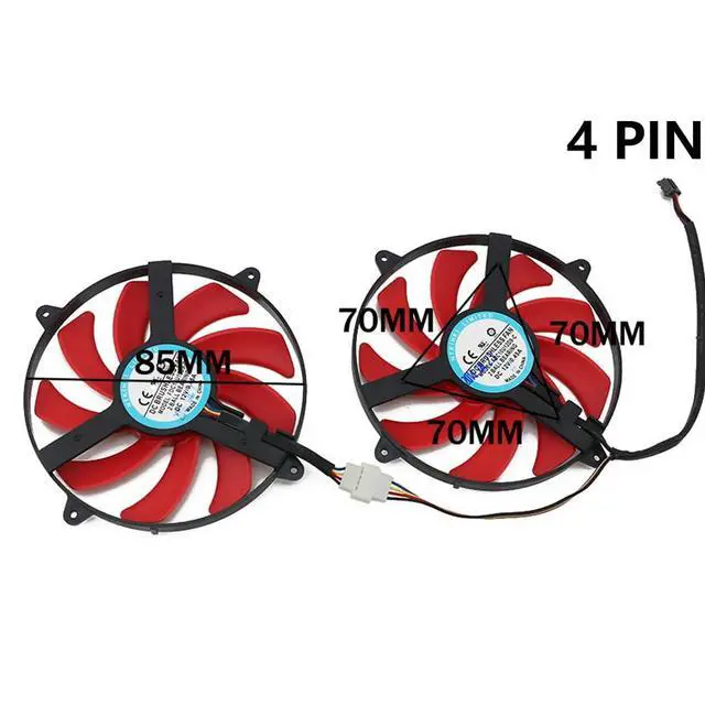 Alt view image 3 of 6 - Graphics Card Cooling Fans Suitable for AMD Radeon R9 390X Engineering Sample Series Desktop FDC10U12D9-C 85mm 12V 0.45A 4Pin Video Card Cooler Fans GPU Fan
