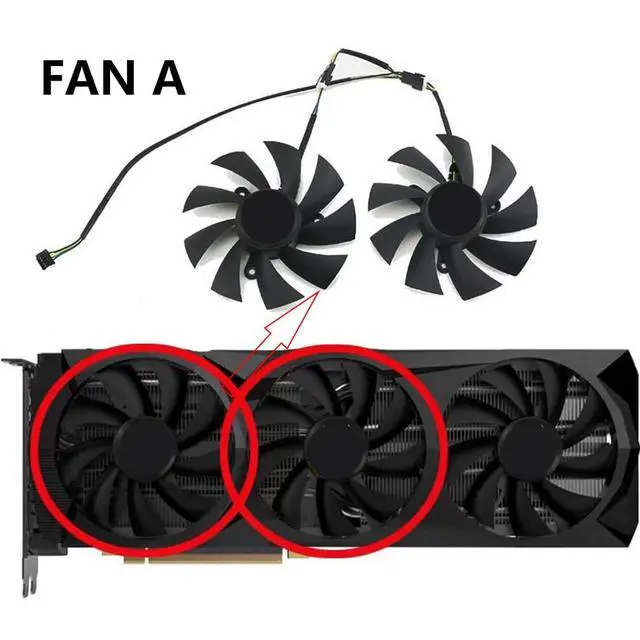 Alt view image 2 of 7 - Graphics Card Cooling Fans Suitable for ZOTAC RTX 2060 2060S 2070 2070S 2080 2080S 2080TI AMP Extreme Series Desktop GA92S2U 85mm 12V 0.46A 4Pin Video Card Cooler Fans GPU Fan (Fan-A)