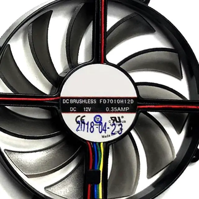 Alt view image 5 of 7 - Graphics Card Cooling Fans Suitable for PNY GTX 1070 1080 XLR8 8GB Gaming Series Desktop FD7010H12D 75mm 12V 0.25A 4Pin Video Card Cooler Fans GPU Fan (Fan-A)