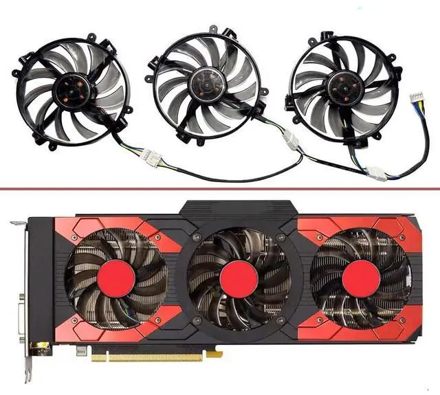 Alt view image 2 of 7 - Graphics Card Cooling Fans Suitable for PNY GTX 1070 1080 XLR8 8GB Gaming Series Desktop FD7010H12D 75mm 12V 0.25A 4Pin Video Card Cooler Fans GPU Fan (3PCS)