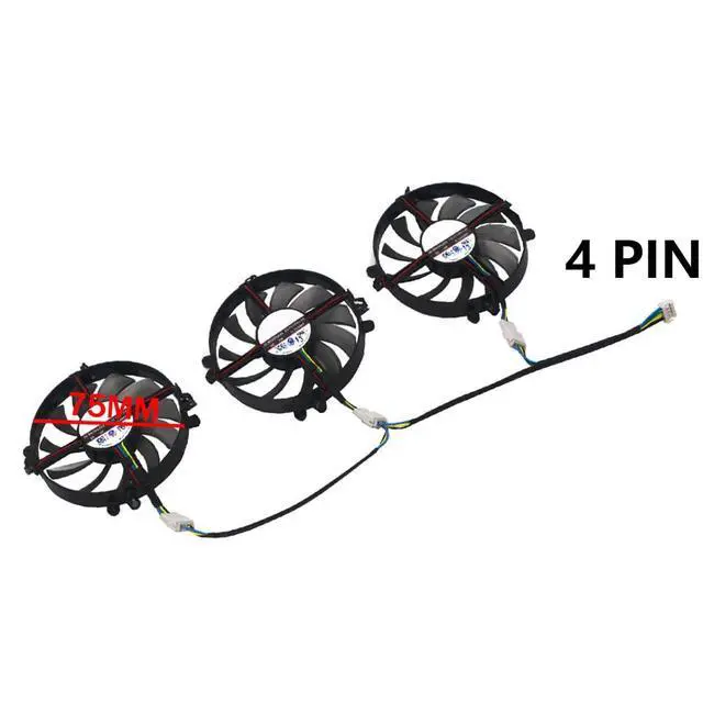 Alt view image 4 of 7 - Graphics Card Cooling Fans Suitable for PNY GTX 1070 1080 XLR8 8GB Gaming Series Desktop FD7010H12D 75mm 12V 0.25A 4Pin Video Card Cooler Fans GPU Fan (3PCS)