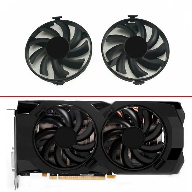 Alt view image 2 of 7 - Graphics Card Cooling Fans Suitable for XFX Radeon RX 470 480 RS RX 470D 570 RX 580 EDITIE Crimson Series Desktop FDC10U12S9-C 93mm 12V 0.45A 4Pin Video Card Cooler Fans GPU Fan (2PCS)