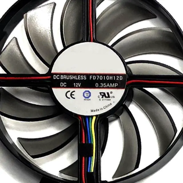Alt view image 5 of 7 - Graphics Card Cooling Fans Suitable for PNY GTX 1070 1080 XLR8 8GB Gaming Series Desktop FD7010H12D 75mm 12V 0.25A 4Pin Video Card Cooler Fans GPU Fan (3PCS)
