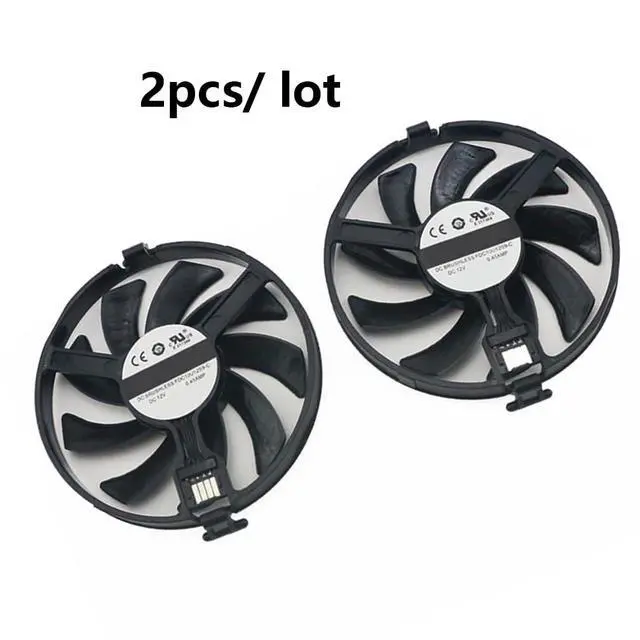 Alt view image 7 of 7 - Graphics Card Cooling Fans Suitable for XFX Radeon RX 470 480 RS RX 470D 570 RX 580 EDITIE Crimson Series Desktop FDC10U12S9-C 93mm 12V 0.45A 4Pin Video Card Cooler Fans GPU Fan (2PCS)