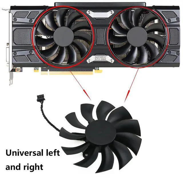 Alt view image 2 of 7 - 1PCS Graphics Card Cooling Fans Suitable for EVGA GTX 1060 1070 1070ti 1080 Gaming SC ICX Series Desktop PLA09215B12H 85mm 12V 0.55A 4Pin Video Card Cooler Fans GPU Fan