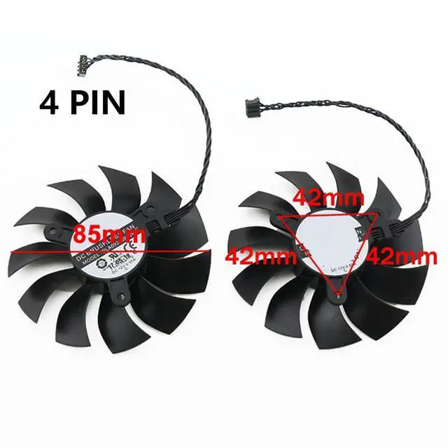 Alt view image 4 of 7 - 1PCS Graphics Card Cooling Fans Suitable for EVGA GTX 1060 1070 1070ti 1080 Gaming SC ICX Series Desktop PLA09215B12H 85mm 12V 0.55A 4Pin Video Card Cooler Fans GPU Fan