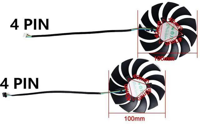 Alt view image 4 of 7 - 2pcs/ lot Graphics Card Cooling Fans Suitable for ZOTAC Gaming GeForce RTX 3070 AMP Holo LHR Series Desktop GAA8S2U 100mm 12V 0.45A 4Pin Video Card Cooler Fans GPU Fan (2PCS)