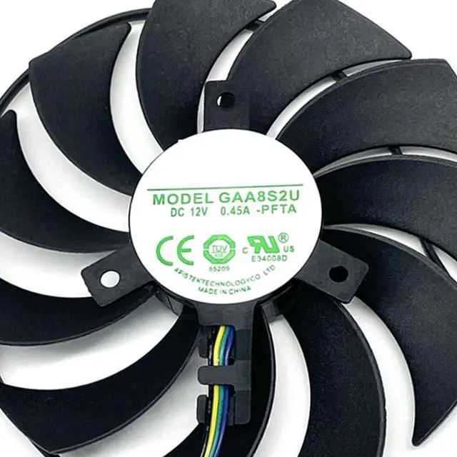 Alt view image 5 of 7 - 2pcs/ lot Graphics Card Cooling Fans Suitable for ZOTAC Gaming GeForce RTX 3070 AMP Holo LHR Series Desktop GAA8S2U 100mm 12V 0.45A 4Pin Video Card Cooler Fans GPU Fan (2PCS)