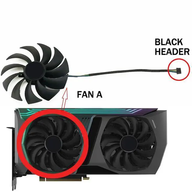 Alt view image 2 of 7 - Graphics Card Cooling Fans Suitable for ZOTAC Gaming GeForce RTX 3070 AMP Holo LHR Series Desktop GAA8S2U 100mm 12V 0.45A 4Pin Video Card Cooler Fans GPU Fan (Fan-A)