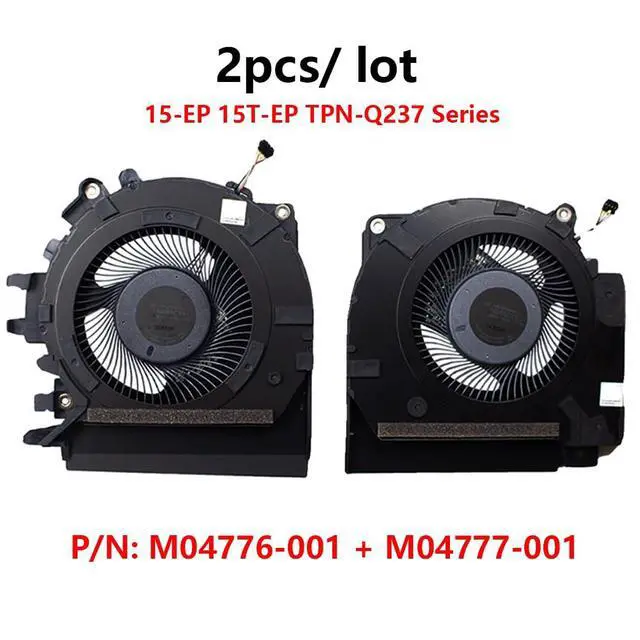 Alt view image 2 of 7 - CPU + GPU Cooling Fans Suitable for HP Envy 15-EP 15T-EP TPN-Q237 Series Laptop Cooler Fan 12V 0.50A 4PIN ND85C24-19J11 + ND85C25-19J12 P/N : M04776-001 + M04777-001 (Fan C)