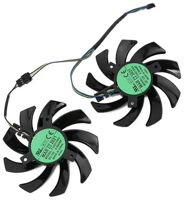 Alt view image 5 of 7 - Graphics Card Cooling Fans Suitable for for PowerColor for DATALAND RX 5600XT 5700 6600 6500XT 6600XT 6650XT 6700 Athletic Edition Series T129215SU 85mm 12V 0.57A 4Pin Video Card Cooler Fans
