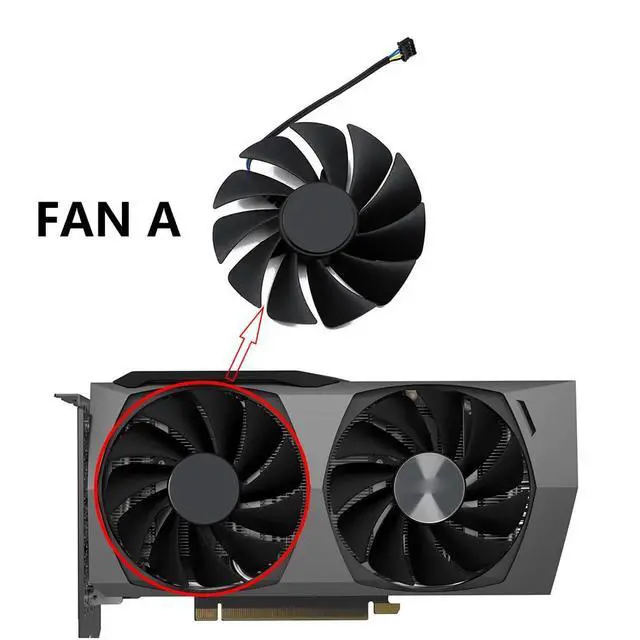 Alt view image 2 of 7 - Graphics Card Cooling Fans Suitable for ZOTAC RTX 3050 3060 3060TI Twin Edge OC Series Desktop GA92S2U CF9015H12S 87mm 12V 0.46A 4Pin Video Card Cooler Fans GPU Fan (Fan-A)