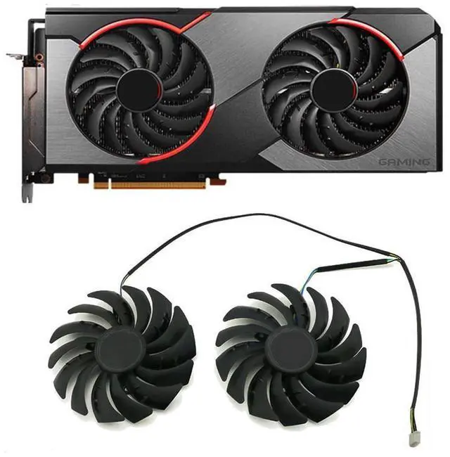 Alt view image 2 of 6 - Graphics Card Cooling Fans Suitable for MSI RX 5600XT 5700 5700XT Gaming X Series Desktop PLD10010S12HH 95mm 12V 0.40A 4Pin Video Card Cooler Fans GPU Fan
