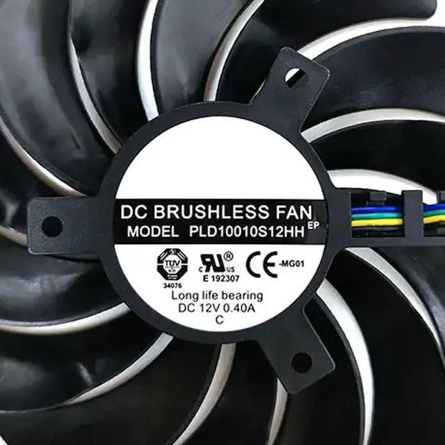Alt view image 5 of 6 - Graphics Card Cooling Fans Suitable for MSI RX 5600XT 5700 5700XT Gaming X Series Desktop PLD10010S12HH 95mm 12V 0.40A 4Pin Video Card Cooler Fans GPU Fan