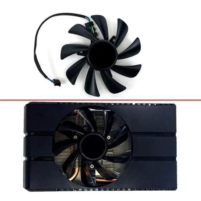 Alt view image 2 of 7 - Graphics Card Cooling Fans Suitable for HP RX 480 580 4G 8G Series Desktop FD9015U12D 85mm 12V 0.55A 4Pin Video Card Cooler Fans GPU Fan