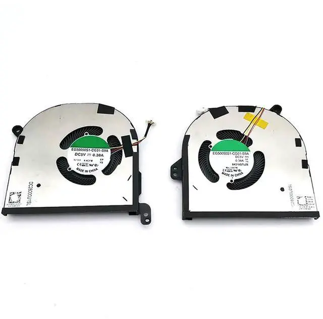 Main image of CPU + GPU Cooling Fans Suitable for Dell XPS 15 9500 9510 P91F For Precision 5550 5560 M5550 Series Laptop Cooler FAN 5V 0.38A 4 PIN EG50050S1-CG31-S9A + EG50050S1-CG01-S9A P/N: 009RK6 + 0DJH35 (2PCS)